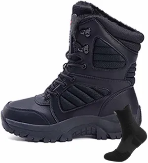 Lightweight Combat Boots, Outdoor Men's Tactical Military Combat Boots Water Resistant Hiking Boots Breathable Jungle Desert Combat Boots with Sports Socks