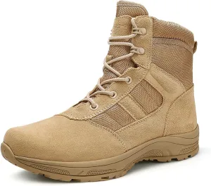 Lightweight Desert Boots for Men, High-top Outdoor Wear-resistant Non-slip Mountaineering Boots, Comfort Durable Lace-up Waterproof Hiking Work Boots