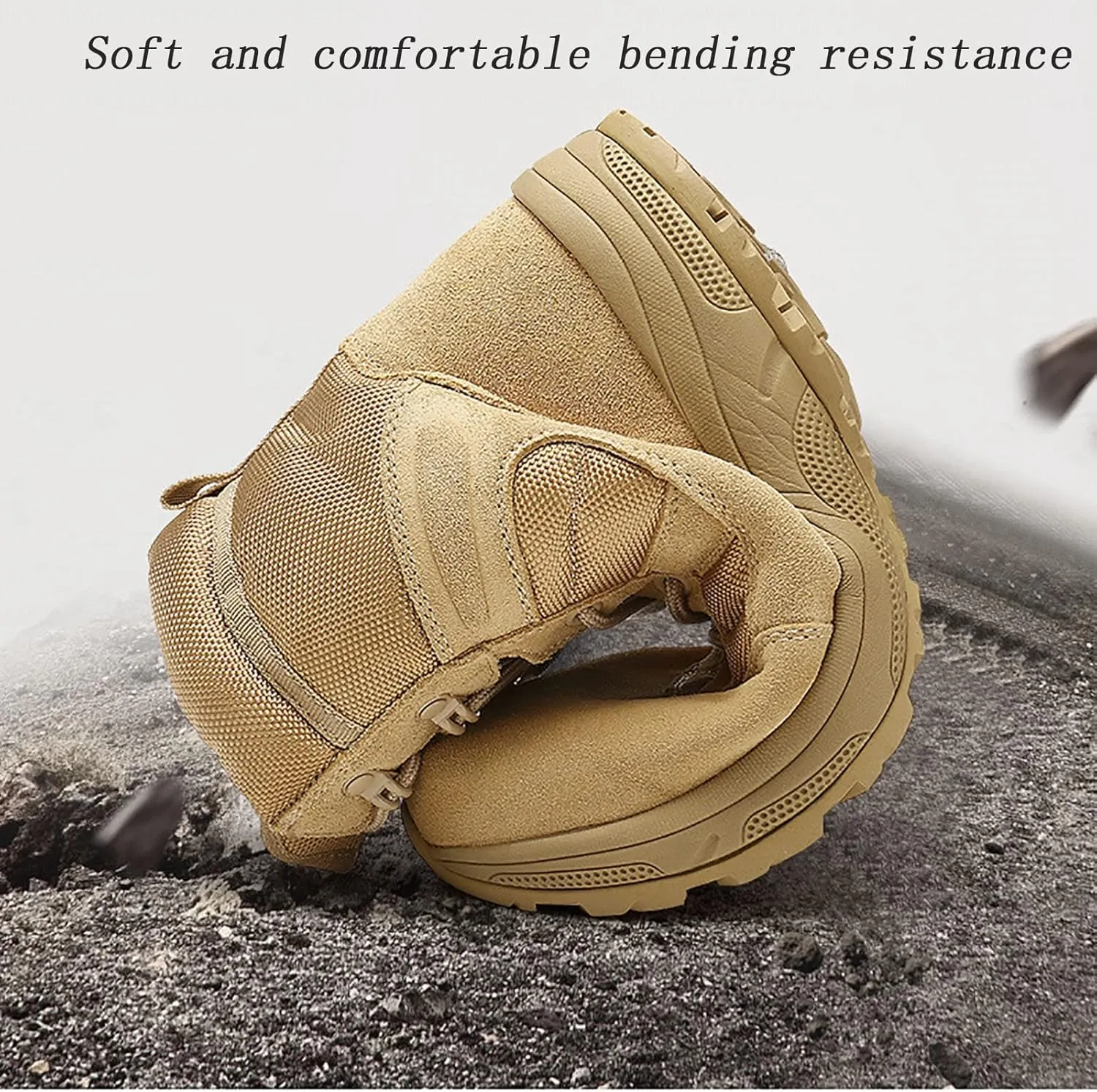 Lightweight Desert Boots for Men, High-top Outdoor Wear-resistant Non-slip Mountaineering Boots, Comfort Durable Lace-up Waterproof Hiking Work Boots
