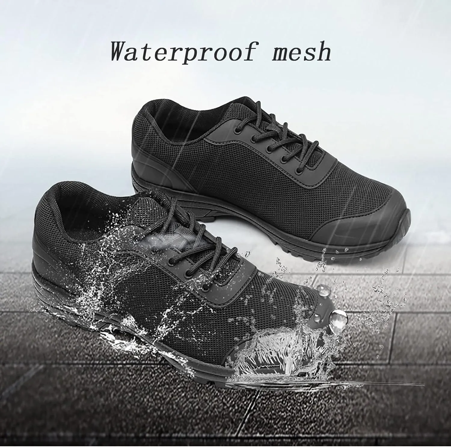 Lightweight Military and Tactical Boots for Men, Comfort Durable Rubber Sole Military Work and Desert Boots, Low Top Lace-up Waterproof Hiking Boots