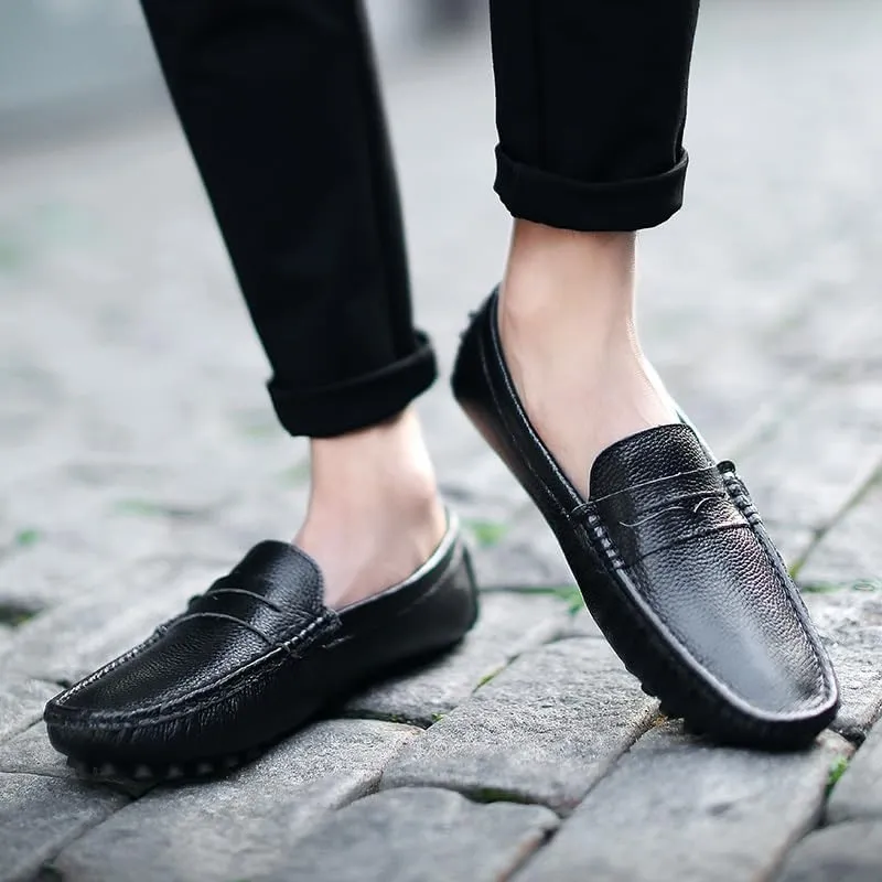 Loafers for Men Round Toe Faux Leather Penny Driving Loafers Flexible Lightweight Comfortable Casual Slip On