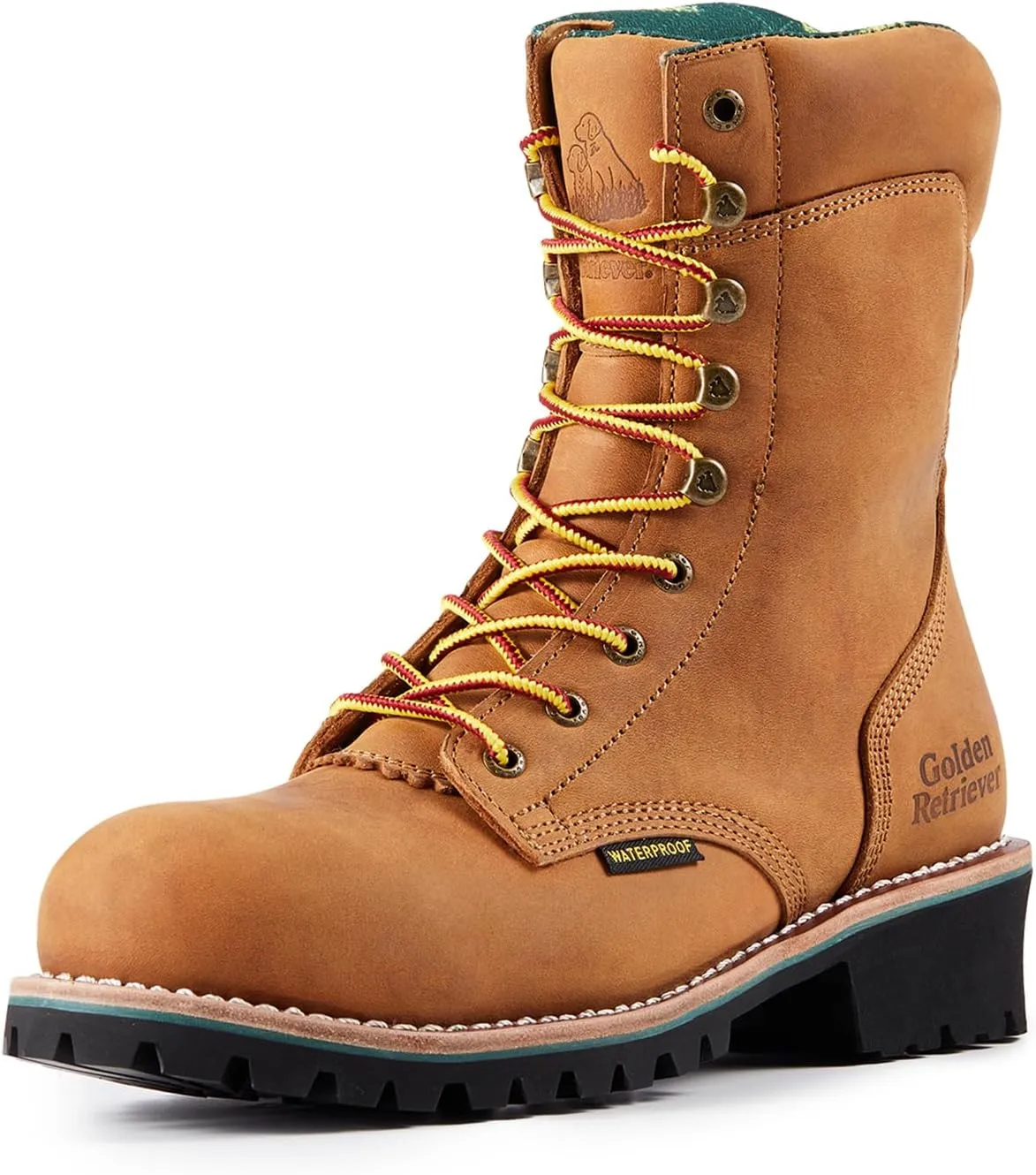 Logger boots for men Waterproof Composite Toe 9" height Crazy Hourse Leather Slip and Oil Resistant Leather Welt Logger Boots G81594