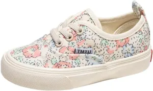 MATERUIEYES Children's Canvas Shoes Emerald Green Flower Lovely Board Shoes