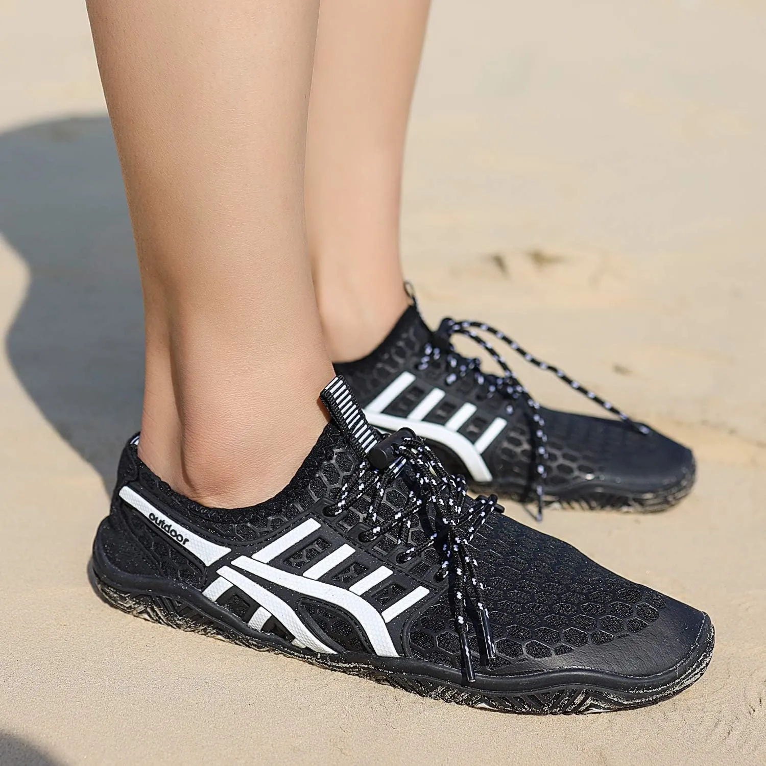 MAYZERO Water Shoes Men Women Swim Surf Shoes Beach Pool Shoes Wide Toe Hiking Aqua Shoes Winter House Slippers