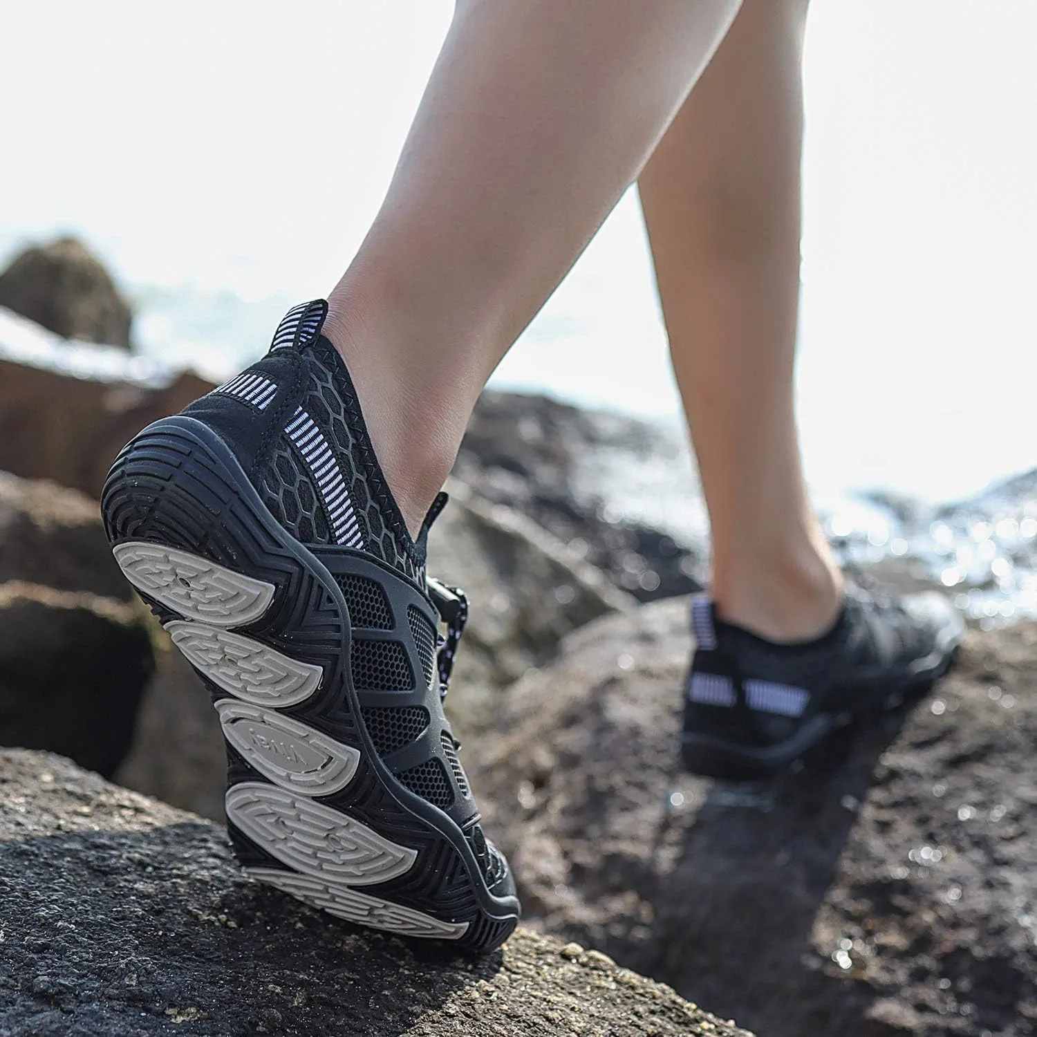 MAYZERO Water Shoes Men Women Swim Surf Shoes Beach Pool Shoes Wide Toe Hiking Aqua Shoes Winter House Slippers