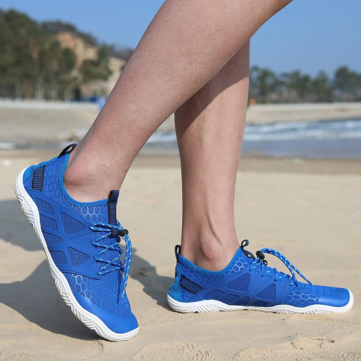 MAYZERO Water Shoes Men Women Swim Surf Shoes Beach Pool Shoes Wide Toe Hiking Aqua Shoes Winter House Slippers