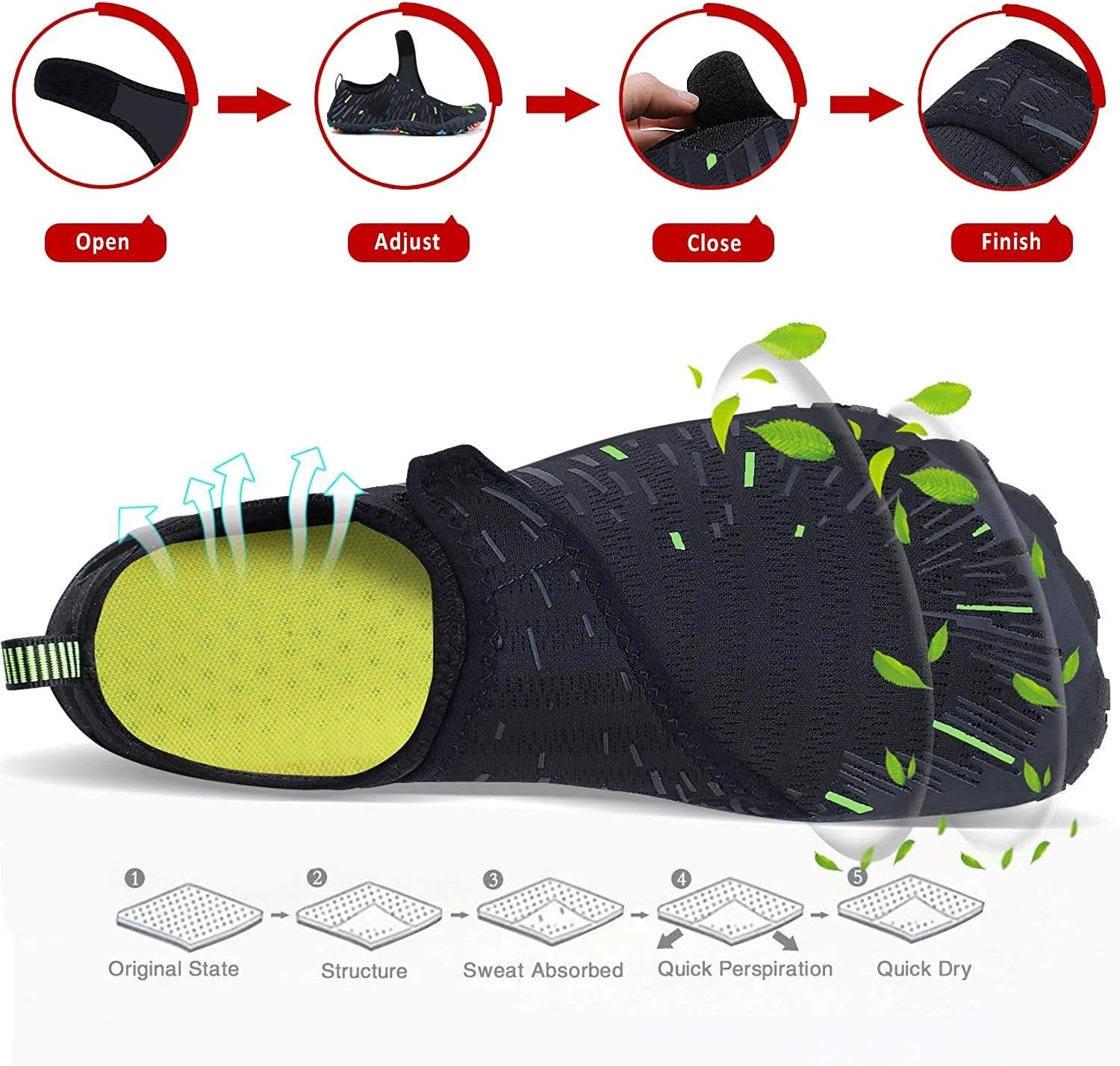 MAYZERO Water Shoes Men Women Swim Surf Shoes Beach Pool Shoes Wide Toe Hiking Aqua Shoes Winter House Slippers