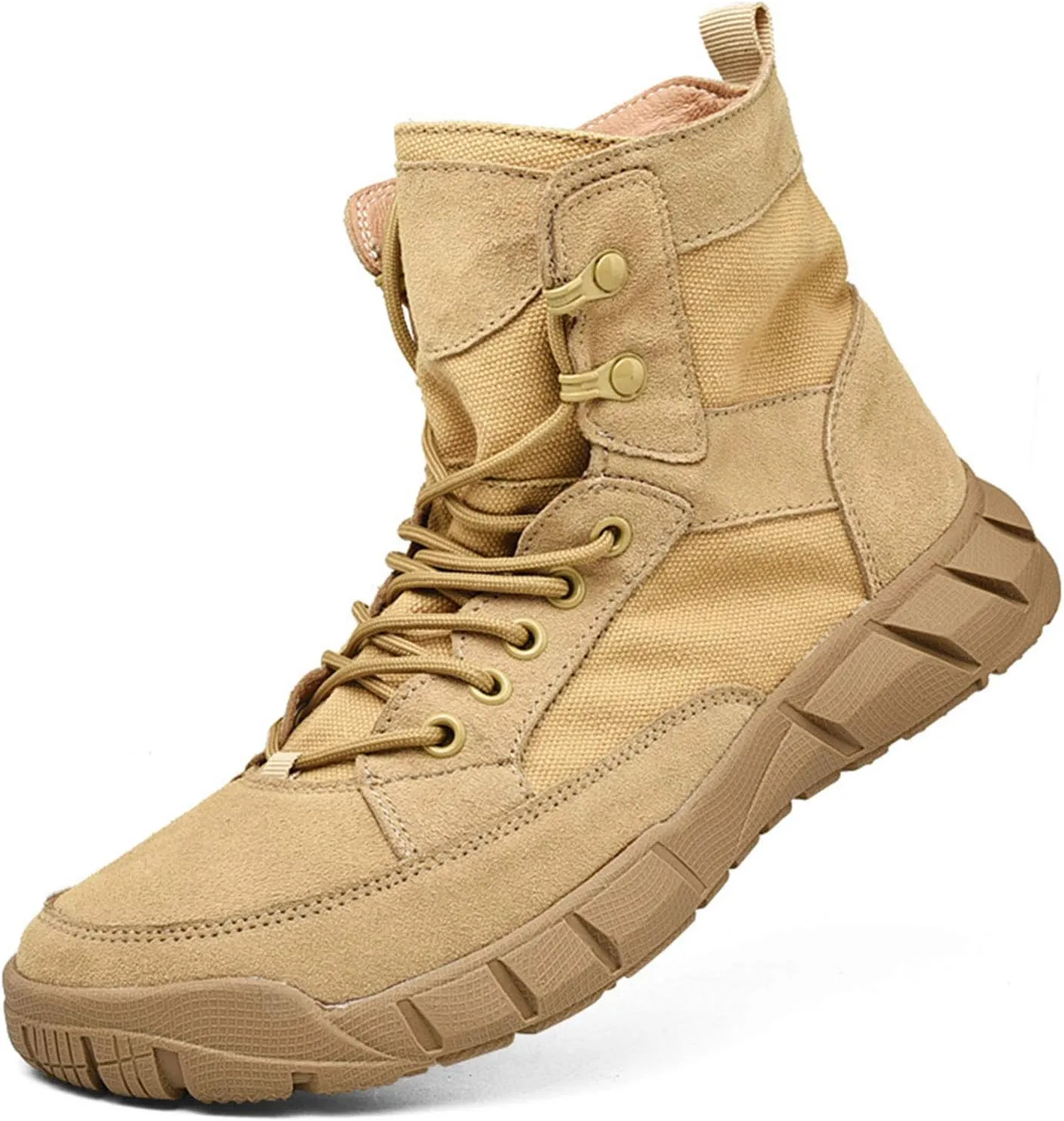 Men Desert Tactical Military Boots Spring and Autumn Outdoor Working Shoes, Breathable Desert Boots Men Hiking Shoes,44