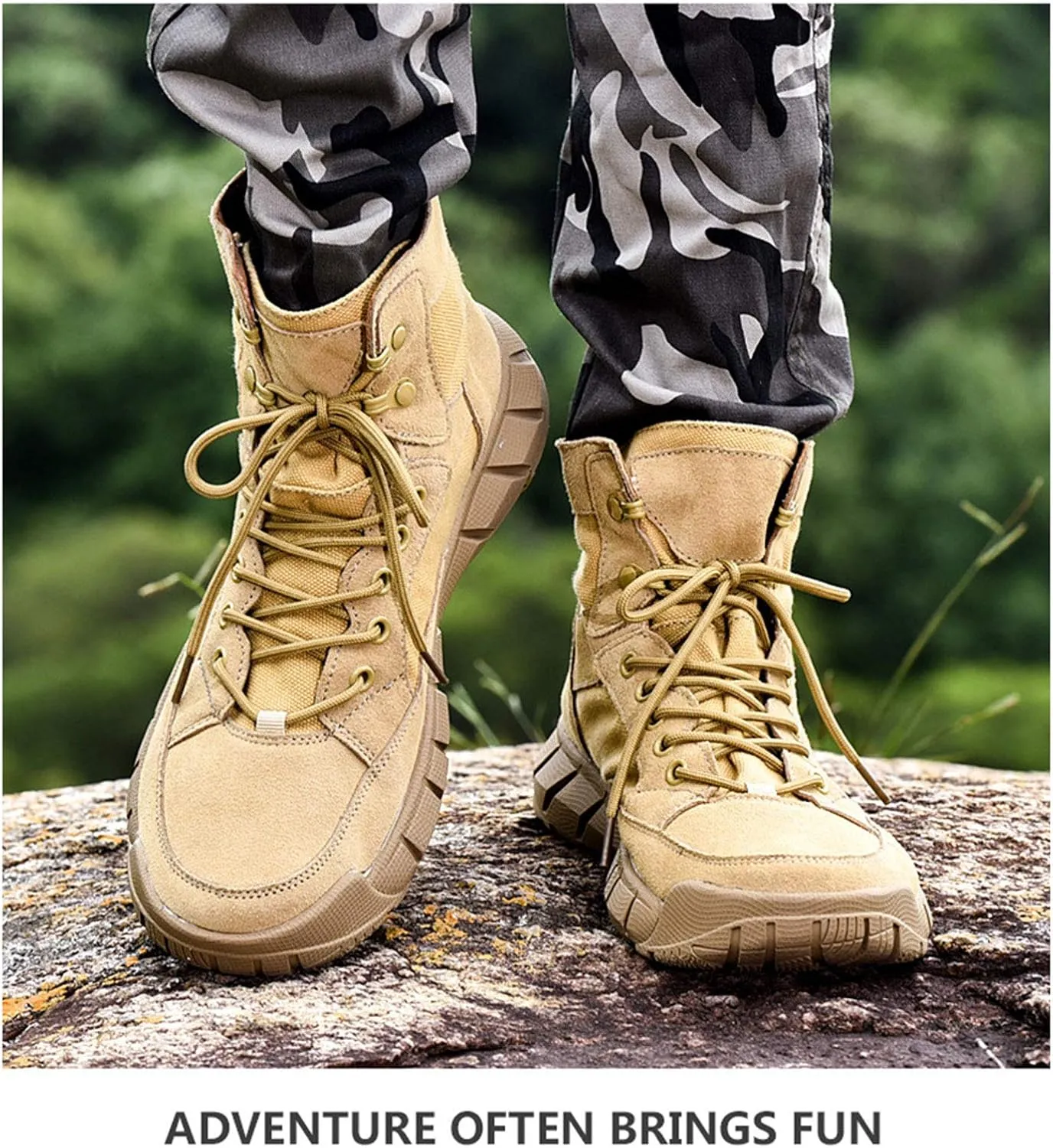 Men Desert Tactical Military Boots Spring and Autumn Outdoor Working Shoes, Breathable Desert Boots Men Hiking Shoes,44