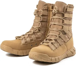 Men Jungle Military Tactical Combat Boots Outdoor Walking Camping Lace-up Boots Trekking Hiking Shoes Breathable,sand-43