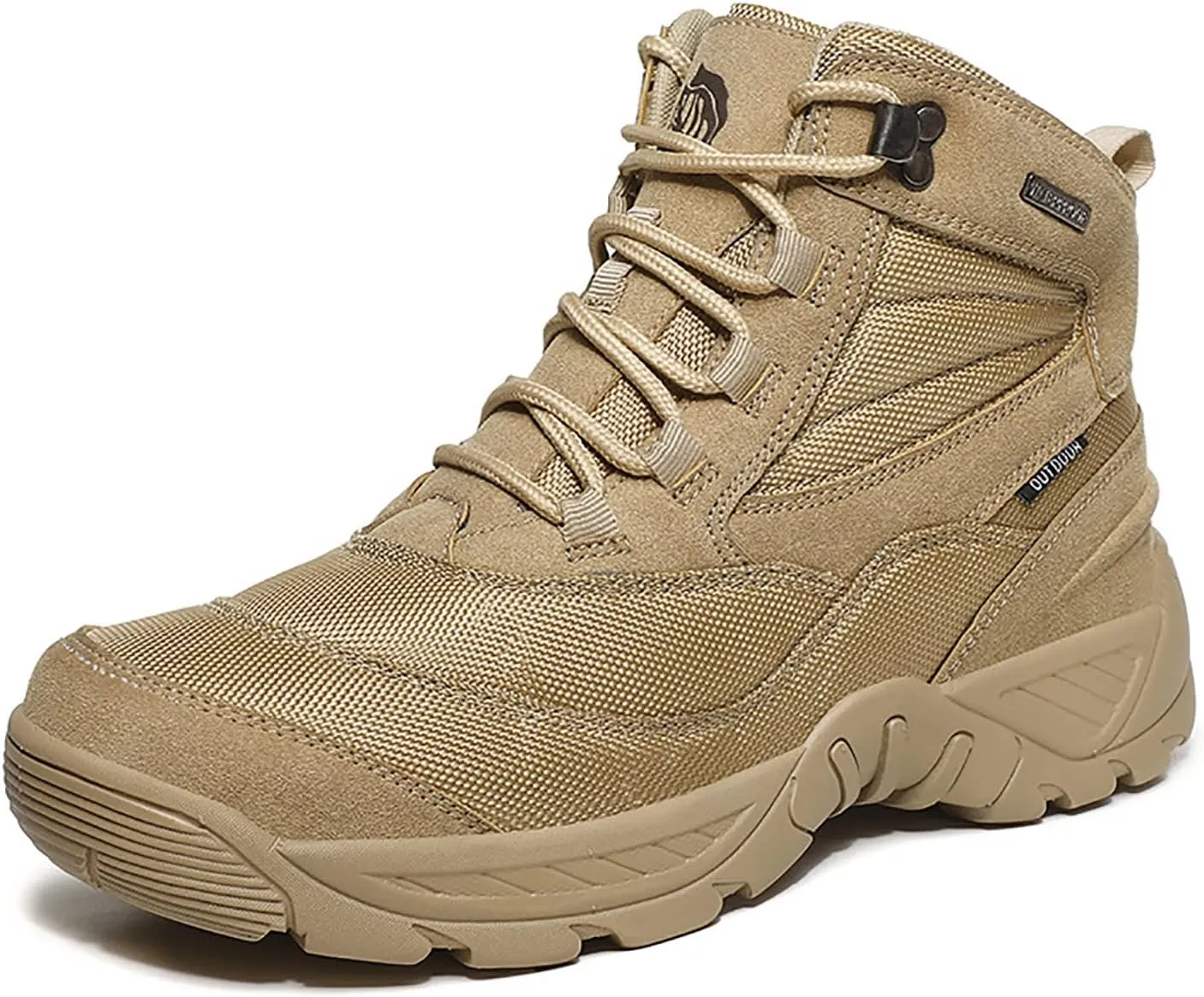 Men Waterproof Tactical Training Boots, Outdoor Lace-up Sports Durable Breathable Men's Mountaineering Desert Boots, for Hiking Quick Dry Desert Boots