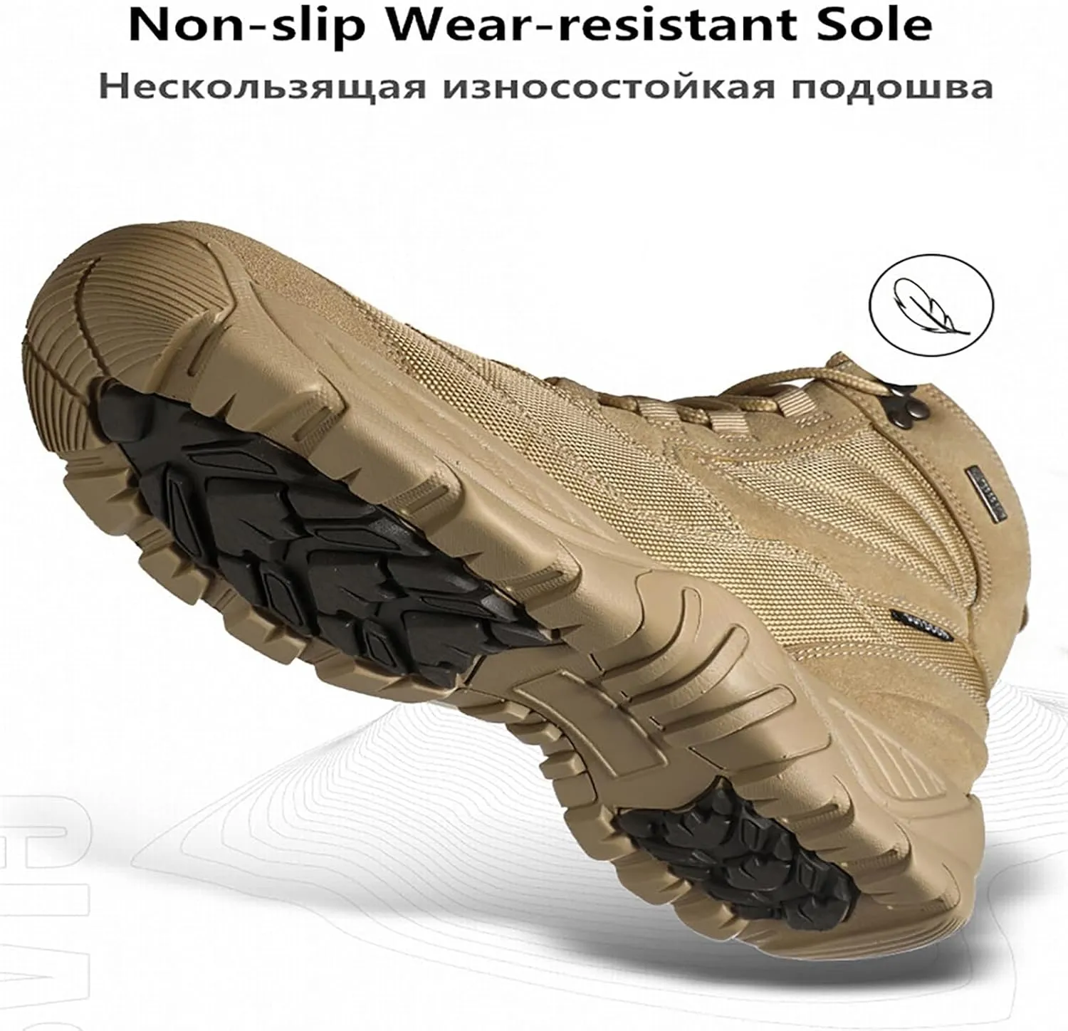 Men Waterproof Tactical Training Boots, Outdoor Lace-up Sports Durable Breathable Men's Mountaineering Desert Boots, for Hiking Quick Dry Desert Boots