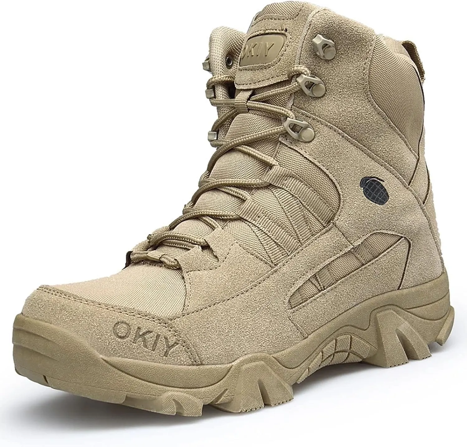 Men's Breathable Military Boots, Four Seasonsoutdoor Waterproof High-top Desert Tactical Boots, for Hiking Lace-up Sports Durable Breathable Desert Shoes