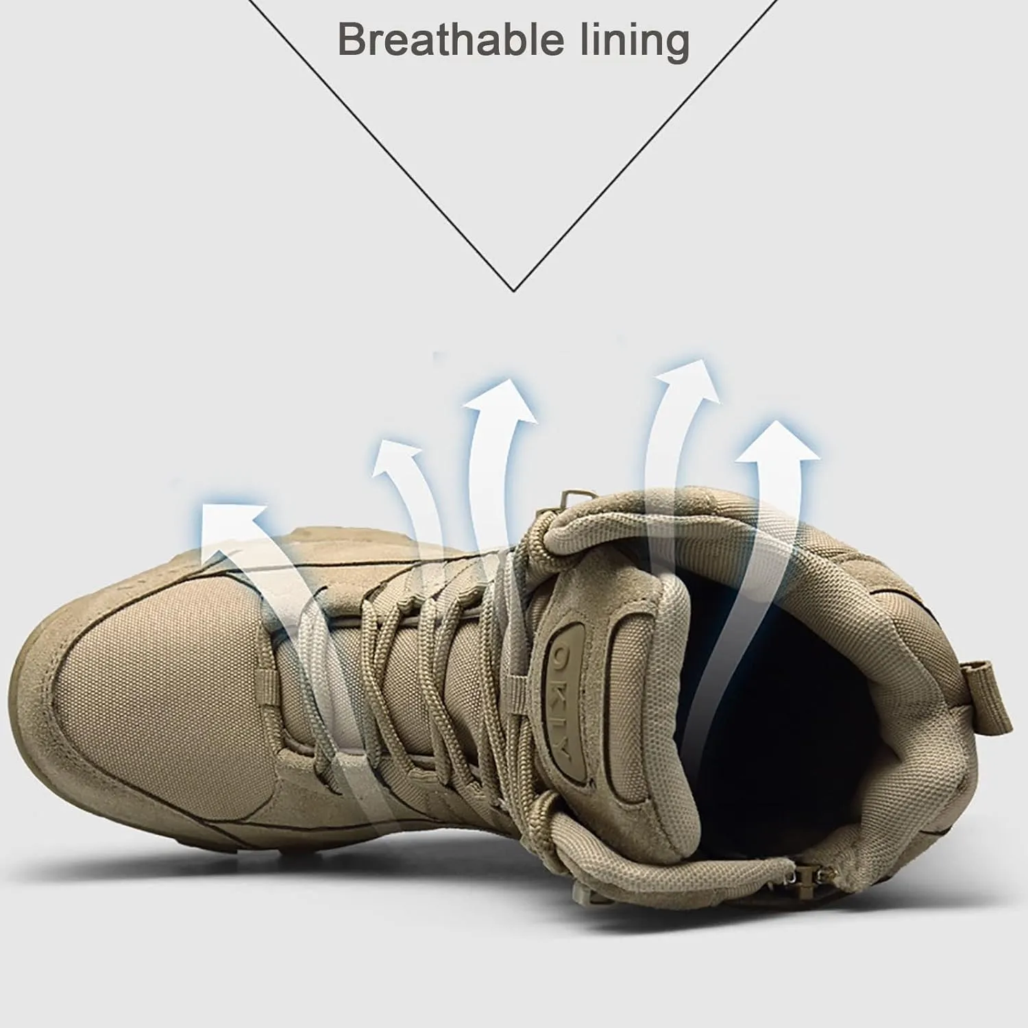 Men's Breathable Military Boots, Four Seasonsoutdoor Waterproof High-top Desert Tactical Boots, for Hiking Lace-up Sports Durable Breathable Desert Shoes