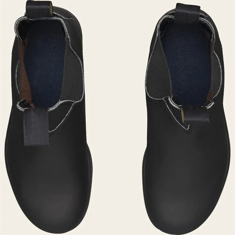 Men's Chelsea Boots: Brown Leather & Faux Leather, Pull-On, Mid-Calf, Solid, Pointed Toe, Block Heel, Waterproof, Lightweight, Casual, All Seasons, Adult Men's Size