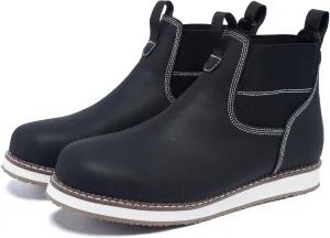 Men's Chelsea Boots Mid Top Slip On Chelsea Boots Outdoor Casual Boots Flat Street Hiking Boots