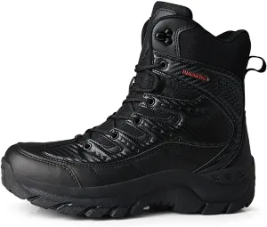 Men's Desert Tactical Boots, High-top Outdoor Durable Rubber Cushioning Outsole Tactical Shoes, for Hiking Comfort Breathable Side Zipper Military Boots
