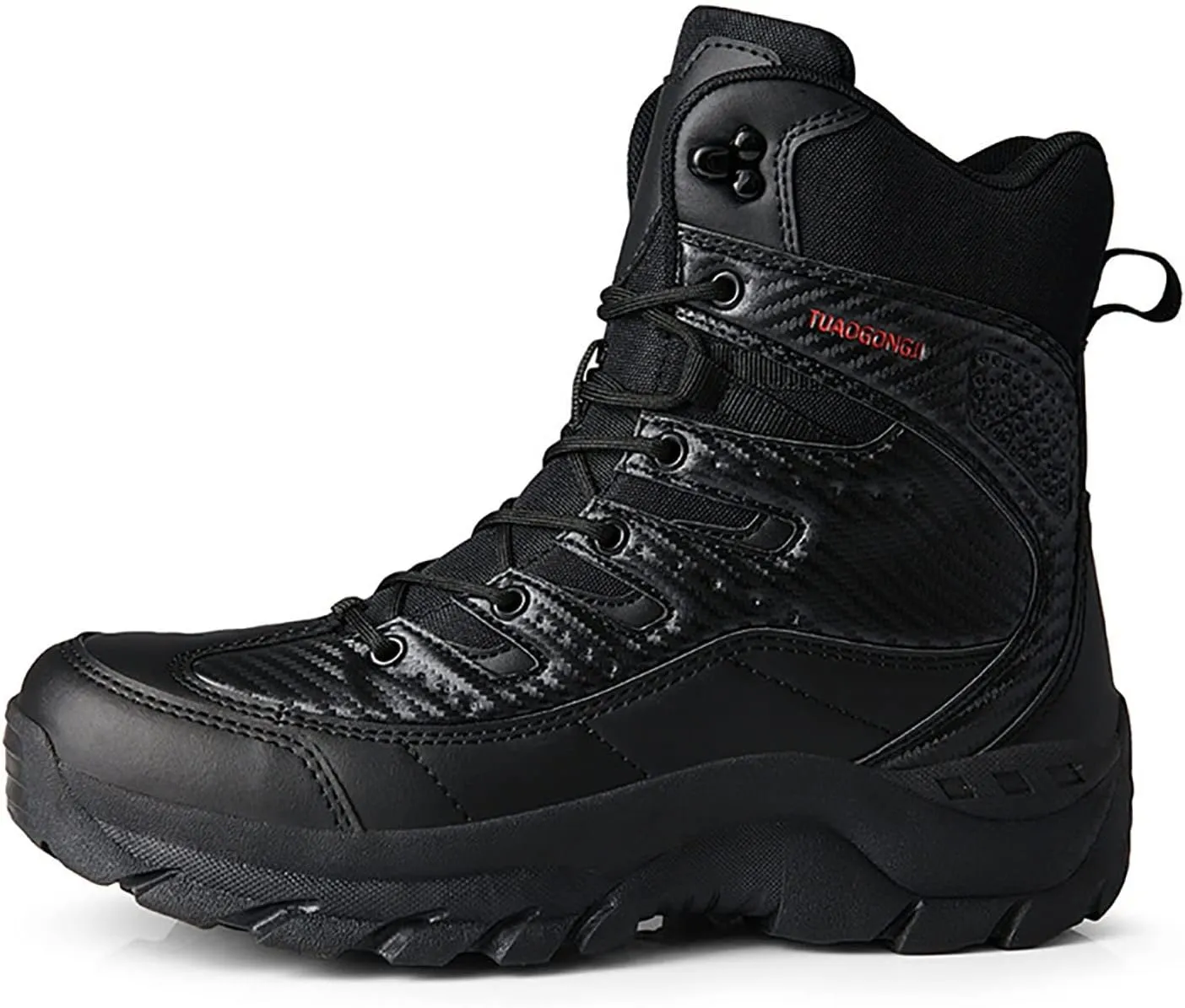 Men's Desert Tactical Boots, High-top Outdoor Durable Rubber Cushioning Outsole Tactical Shoes, for Hiking Comfort Breathable Side Zipper Military Boots