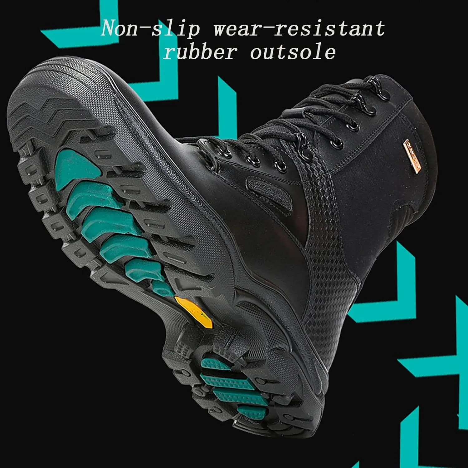 Men's High-top Desert Tactical Boots, Spring Autumn Lightweight Breathable with Zipper Outdoor Boots, Outdoor Waterproof Non-slip Hiking Work Boots