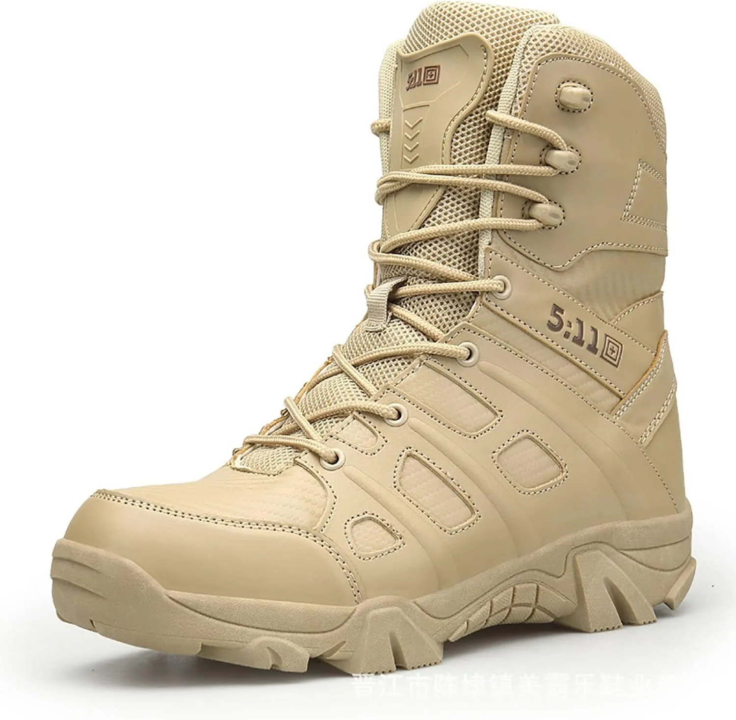 Men's High Top Tactical Boots, Comfortable Breathable Shock Absorption Durable Rubber Sole Military Boots, for Outdoor Sports Mountaineering Hiking Boots