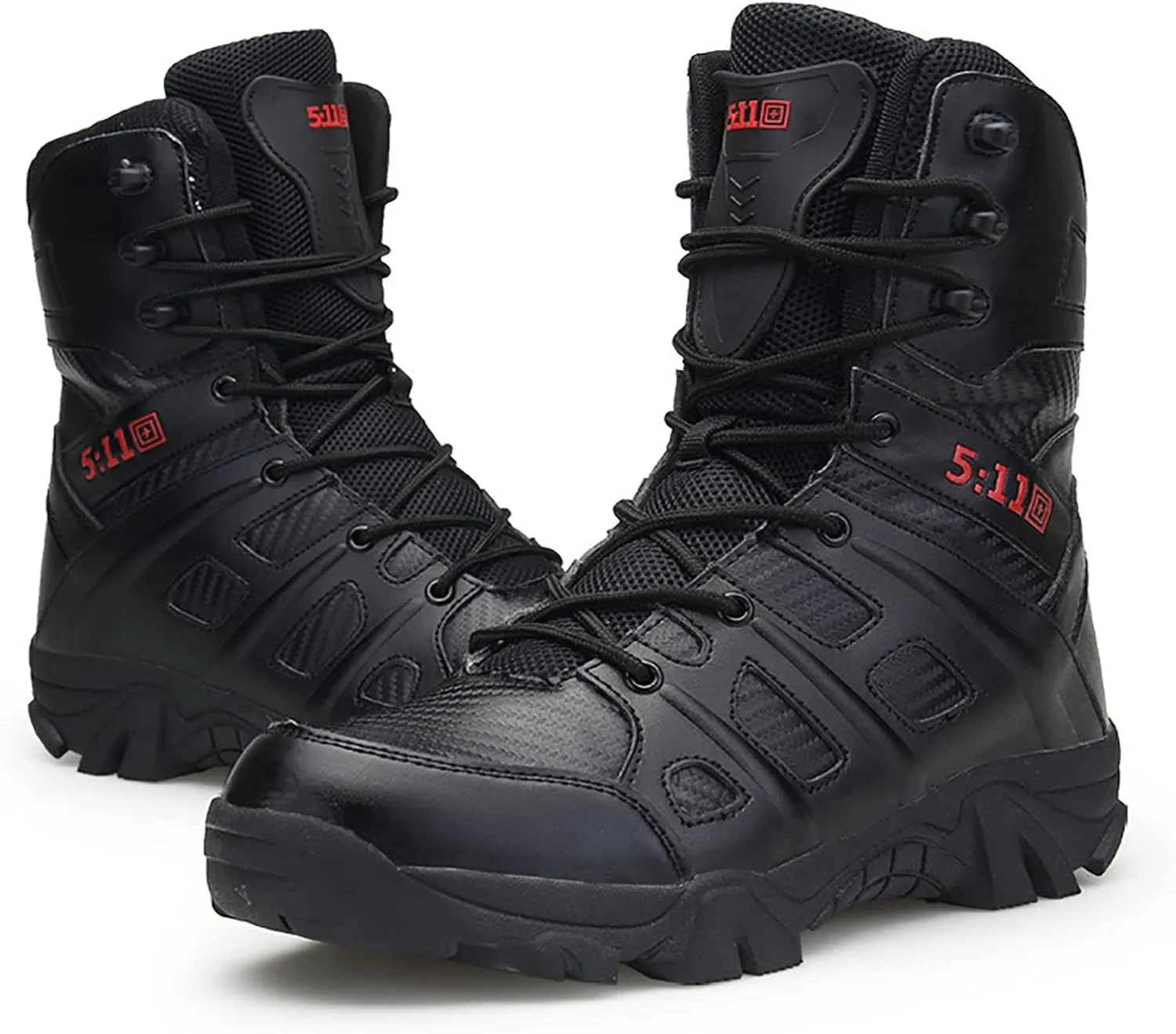 Men's High Top Tactical Boots, Comfortable Breathable Shock Absorption Durable Rubber Sole Military Boots, for Outdoor Sports Mountaineering Hiking Boots