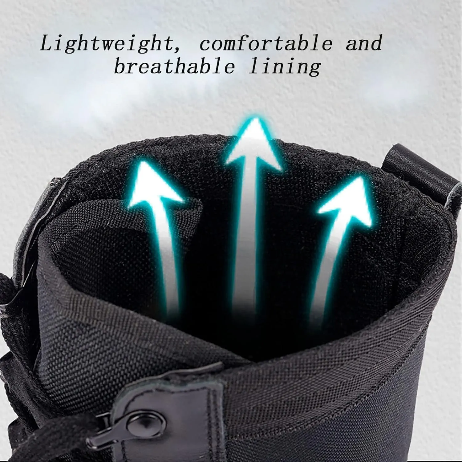 Men's High-top Ultralight Combat Boots, Durable Rubber Sole Military Work and Desert Boots, Outdoor Waterproof Non-slip Breathable Hiking Shoes