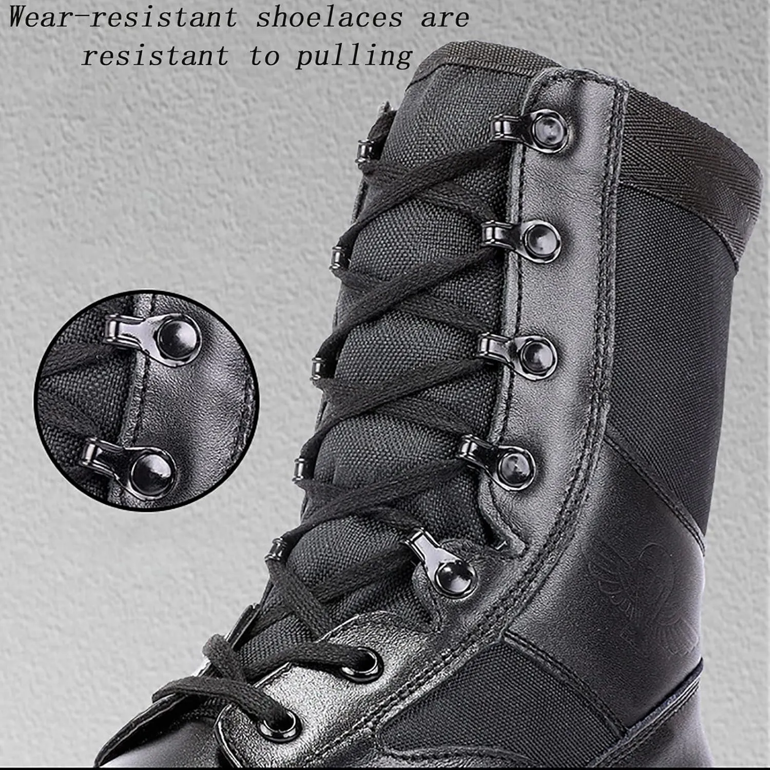 Men's High-top Ultralight Combat Boots, Durable Rubber Sole Military Work and Desert Boots, Outdoor Waterproof Non-slip Breathable Hiking Shoes