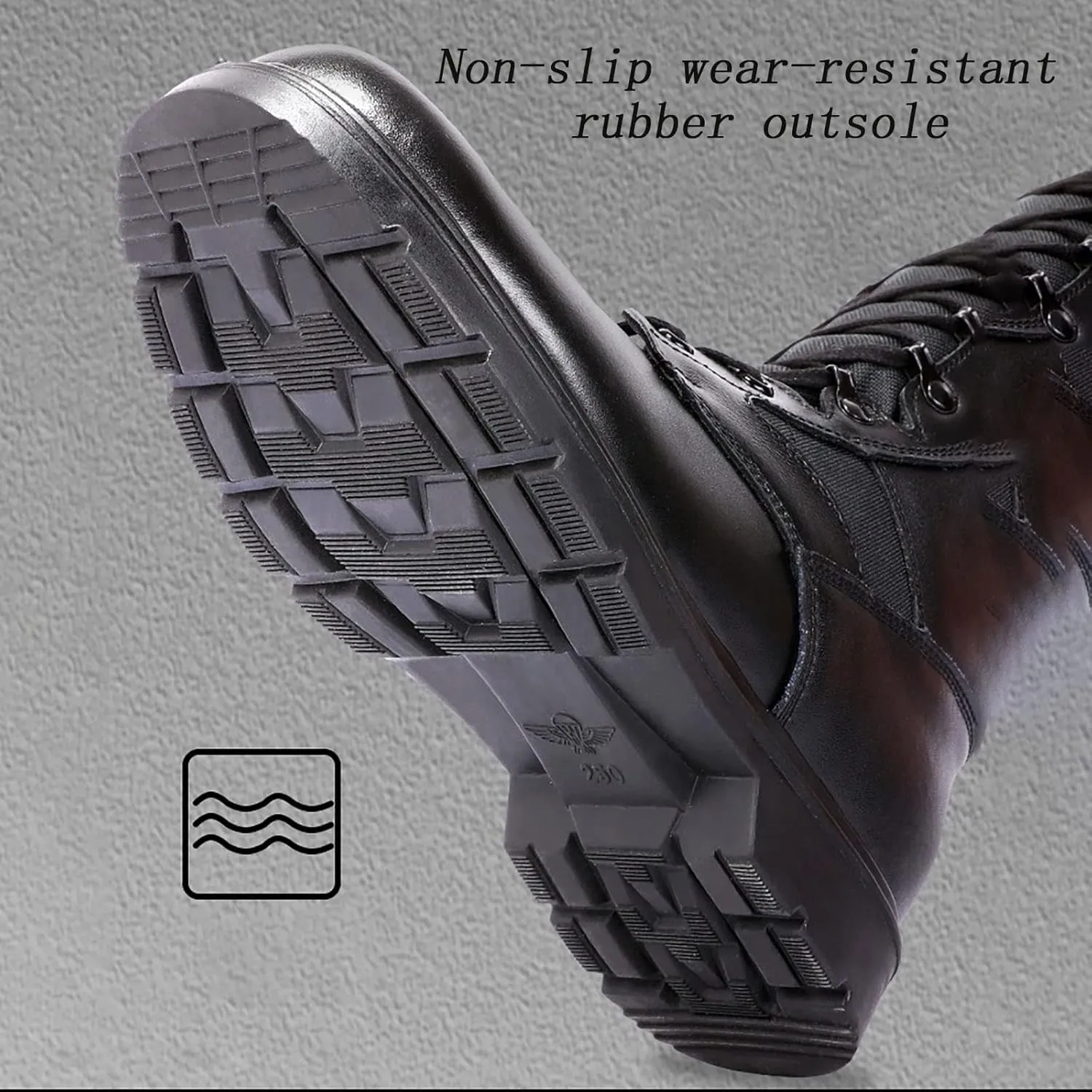 Men's High-top Ultralight Combat Boots, Durable Rubber Sole Military Work and Desert Boots, Outdoor Waterproof Non-slip Breathable Hiking Shoes