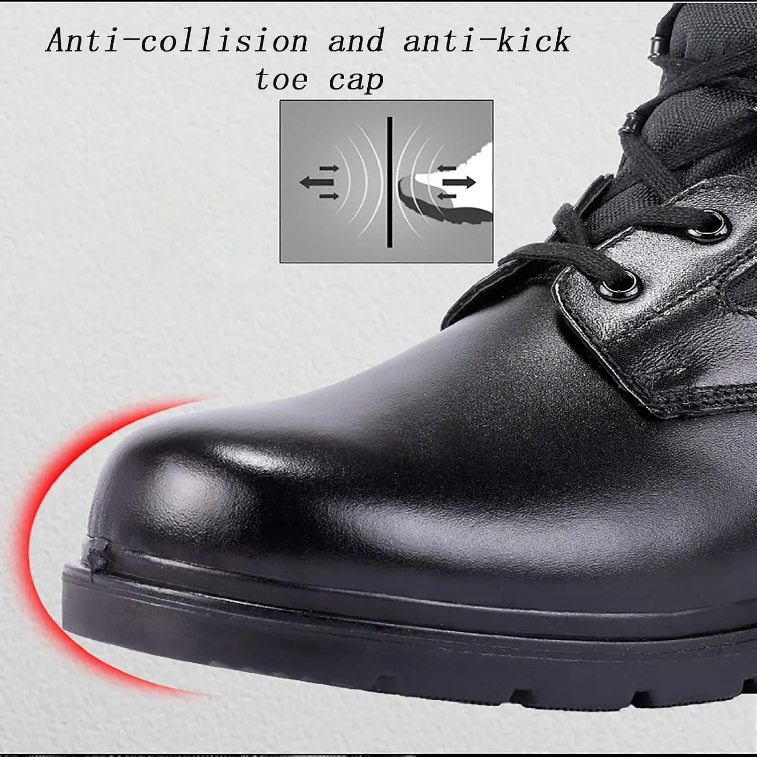 Men's High-top Ultralight Combat Boots, Durable Rubber Sole Military Work and Desert Boots, Outdoor Waterproof Non-slip Breathable Hiking Shoes