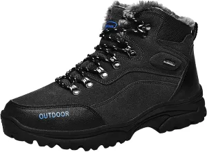 Mens Hiking Boots Waterproof Winter Outdoor Non Slip Snow Boot Lace-Up Sport Shoes Keep Warm Mountaineering Boots