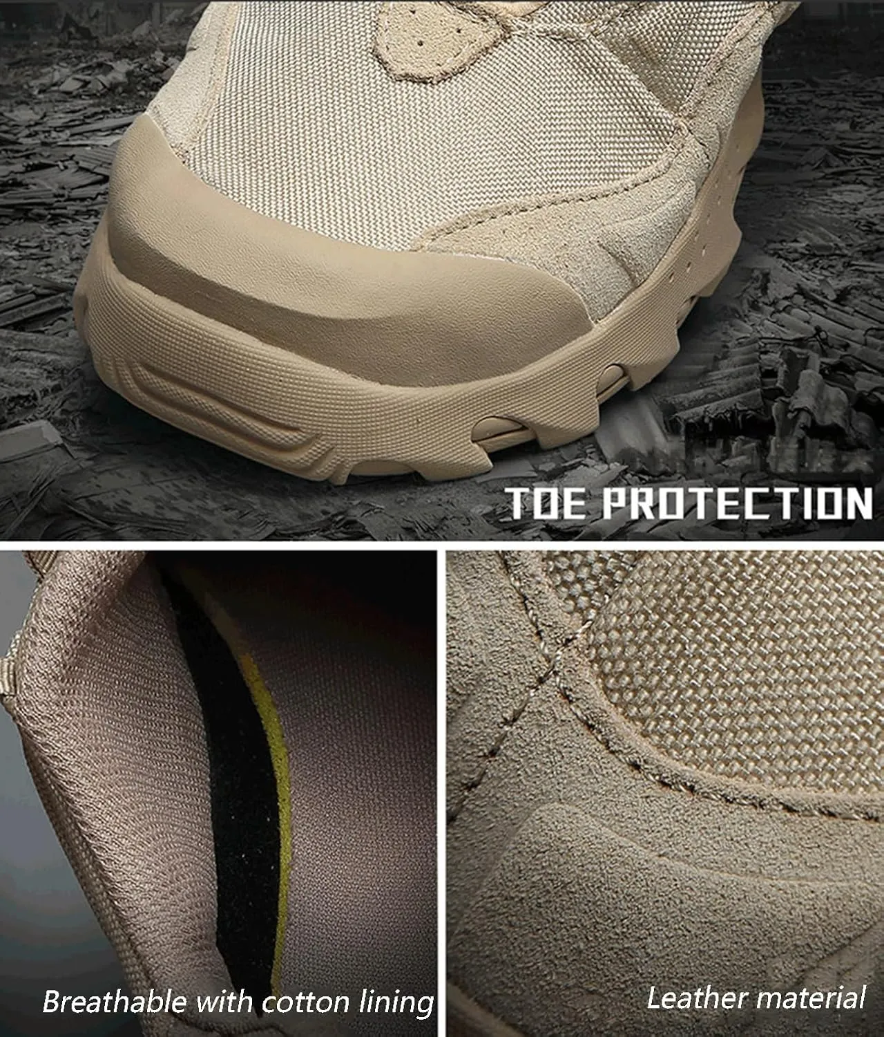 Men's Hiking Shoes Breathable Non-Slip Low-Top Desert Boots Outdoors Walking Trekking Camping Combat Boots