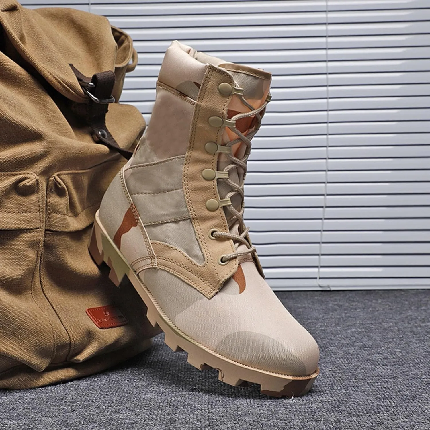 Mens Hiking Work Boots Tactical Boots Waterproof Slip ResistantShoes,Outdoor Mountaineering Jungle Shoes