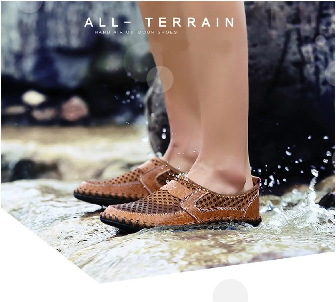 Men's Mesh Breathable Walking Loafers Outdoor Lightweight Slip-on Mesh Casual Shoes Panelled Honeycomb Hiking Shoes