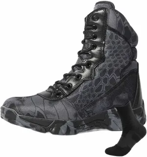 Men's Military & Tactical Boots, Tactical Combat Military Durable Work Utility Outdoor Assault Boots Men's Waterproof Hiking Boots Breathable Desert Boots