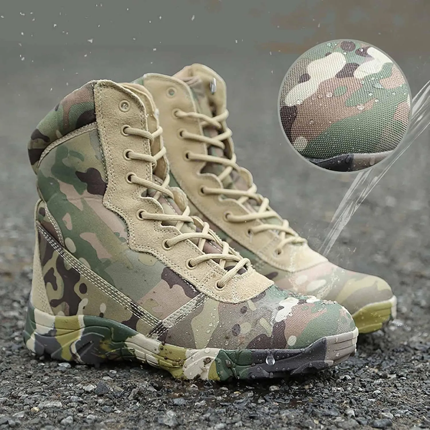Men's Military & Tactical Boots, Tactical Combat Military Durable Work Utility Outdoor Assault Boots Men's Waterproof Hiking Boots Breathable Desert Boots