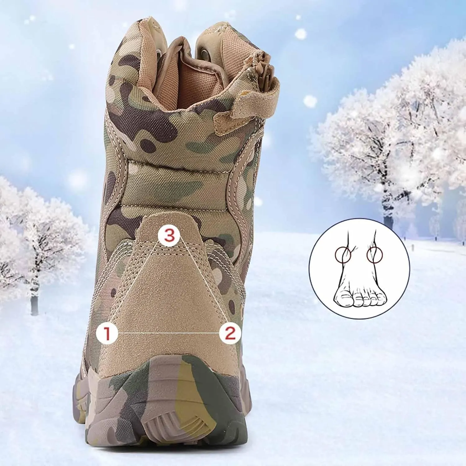 Men's Military & Tactical Boots, Tactical Combat Military Durable Work Utility Outdoor Assault Boots Men's Waterproof Hiking Boots Breathable Desert Boots