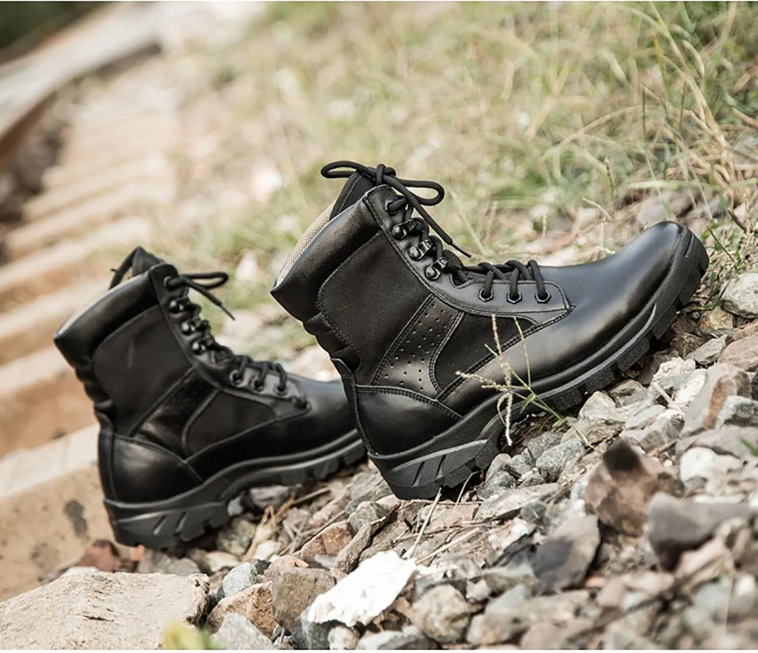 Men's Military and Tactical Boots for Men, Comfort Durable Rubber Sole Military Desert Boots, Outdoor Lightweight Lace-up Waterproof Breathable Hiking Shoes
