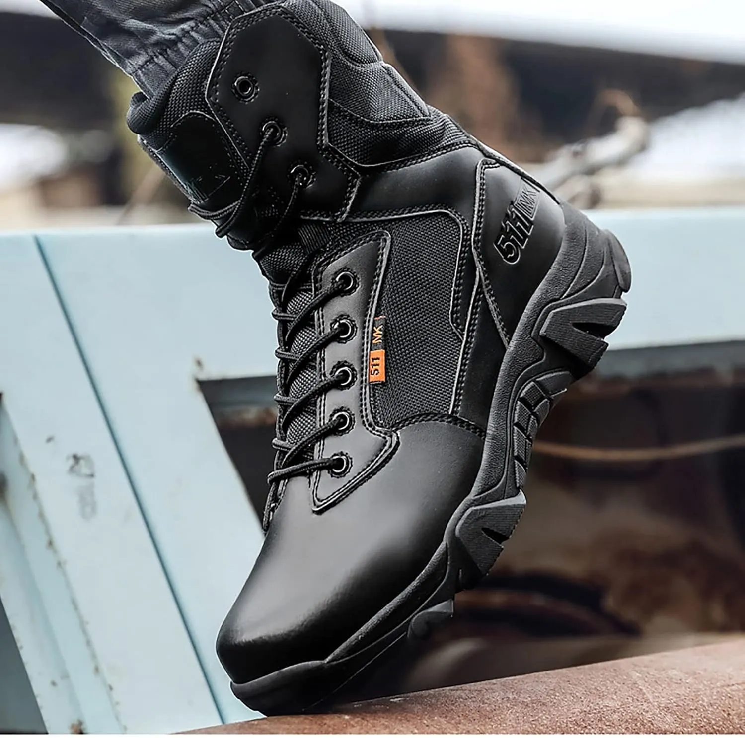 Men's military and Tactical Boots for men, Durable Rubber Sole Military Work and Desert Boots,Outdoor Lace-Up Sports Lightweight Breathable Hiking Shoes