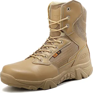 Men's military and Tactical Boots for men, Durable Rubber Sole Military Work and Desert Boots,Outdoor Lace-Up Sports Lightweight Breathable Hiking Shoes