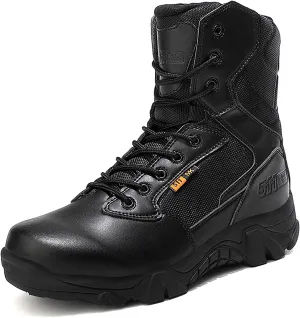 Men's military and Tactical Boots for men, Durable Rubber Sole Military Work and Desert Boots,Outdoor Lace-Up Sports Lightweight Breathable Hiking Shoes