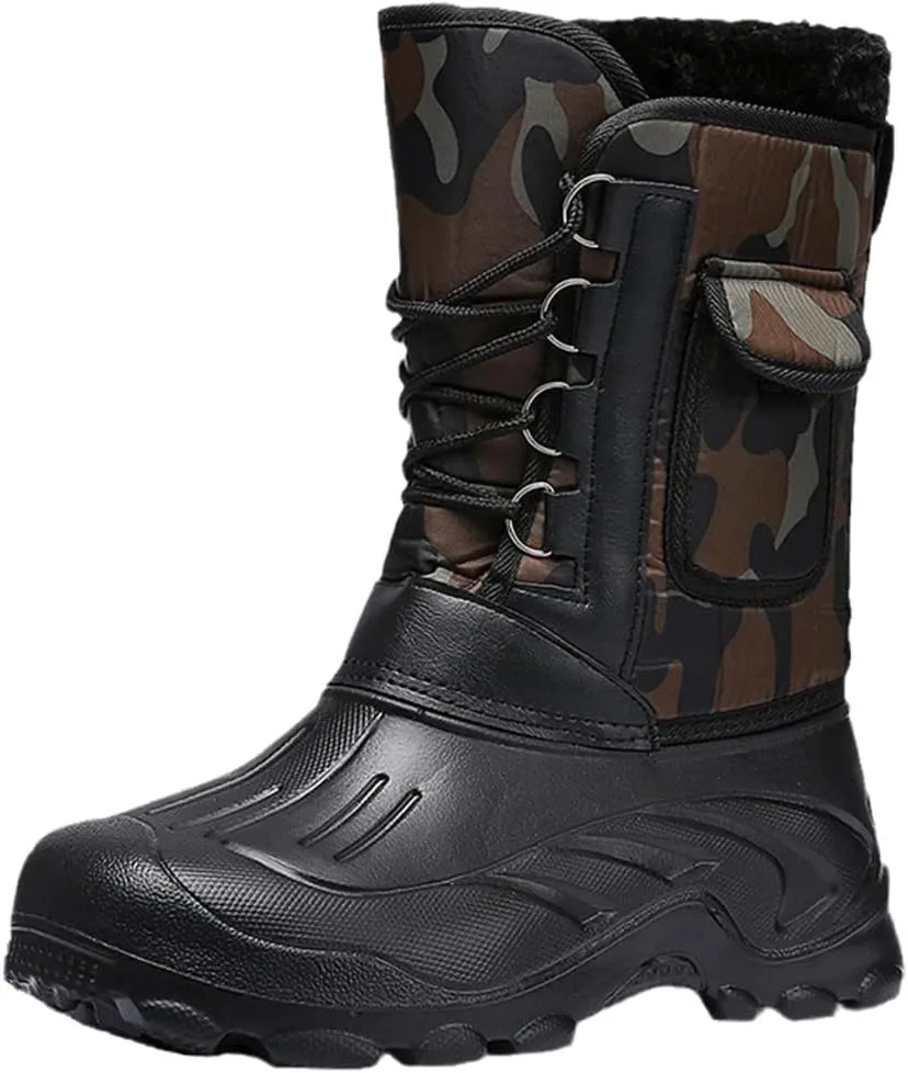 Men's Outdoor Camping Hiking Fishing Tactical Shoes Hunting Mountaineering Non-Slip Waterproof Warm Boots