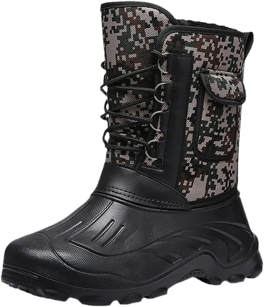 Men's Outdoor Camping Hiking Fishing Tactical Shoes Hunting Mountaineering Non-Slip Waterproof Warm Boots