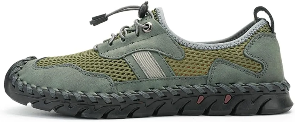 Men's Outdoor Mesh Hiking Shoes Slip-on Summer Sports Shoes Breathable Mesh Non-Slip Lightweight Casual Sneakers