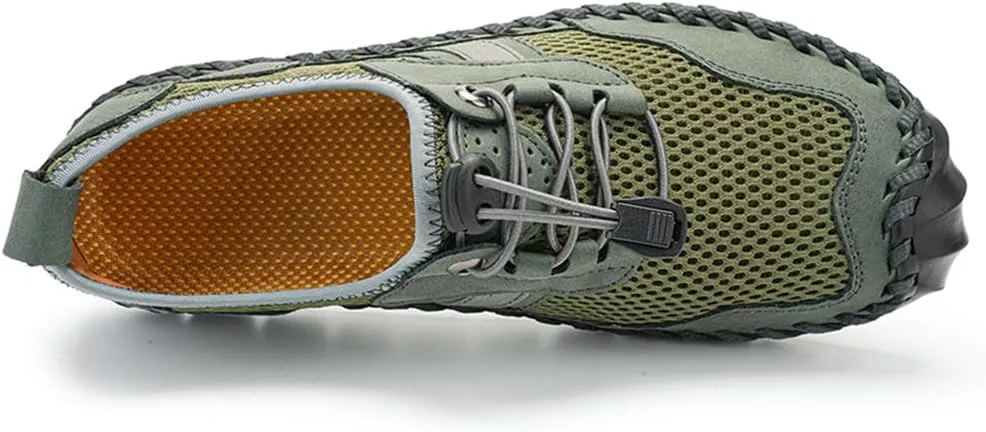 Men's Outdoor Mesh Hiking Shoes Slip-on Summer Sports Shoes Breathable Mesh Non-Slip Lightweight Casual Sneakers