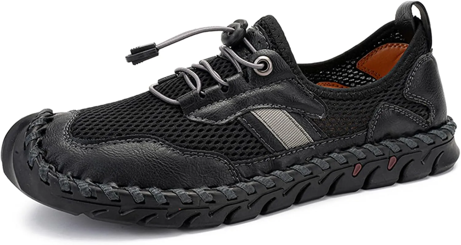 Men's Outdoor Mesh Hiking Shoes Slip-on Summer Sports Shoes Breathable Mesh Non-Slip Lightweight Casual Sneakers