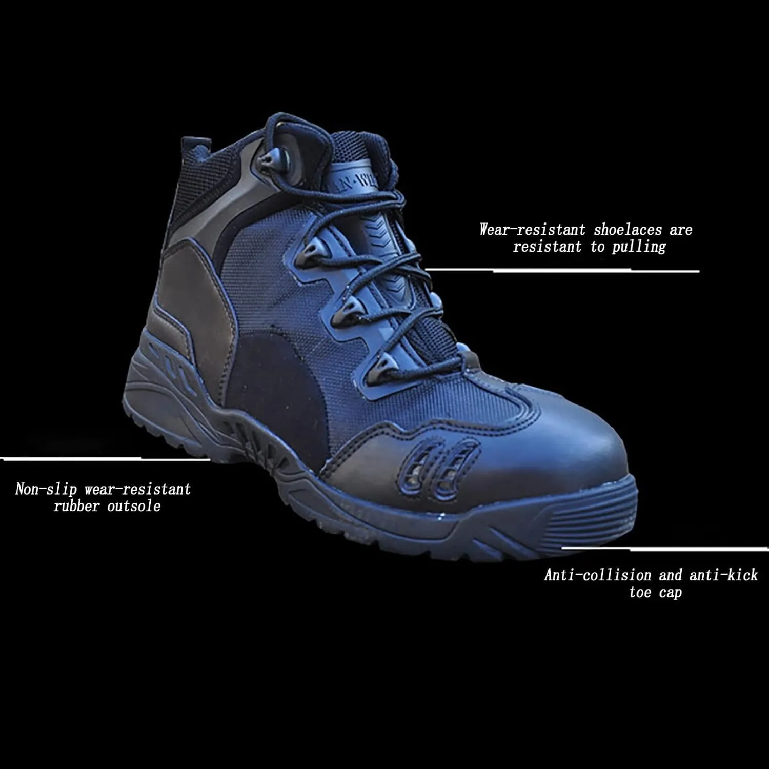 Men's Spring Autum Outdoor Hiking Shoes, Comfort Breathable Suede with Zipper Tactical Military Boots, Lace-up Sports Durable Desert Combat Shoes