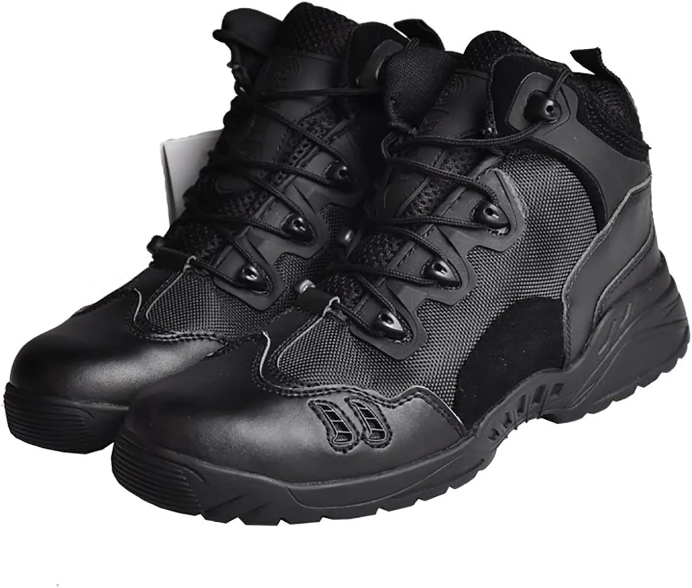Men's Spring Autum Outdoor Hiking Shoes, Comfort Breathable Suede with Zipper Tactical Military Boots, Lace-up Sports Durable Desert Combat Shoes