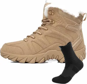 Men's Tactical Army Boots, Men's Military Tactical Work Boots with Sports Socks Water Resistant Hiking Boots Breathable Jungle Desert Combat Boots