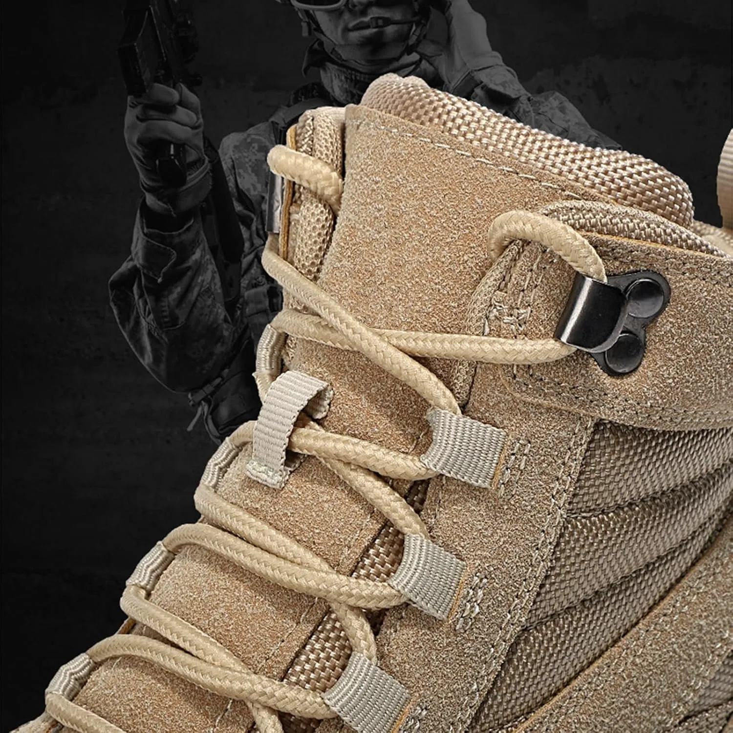 Men's Tactical Boots,Lightweight Hiking Boots, Breathable Outdoors Desert Boots, Combat Boots, Lace Up All Terrain Shoes