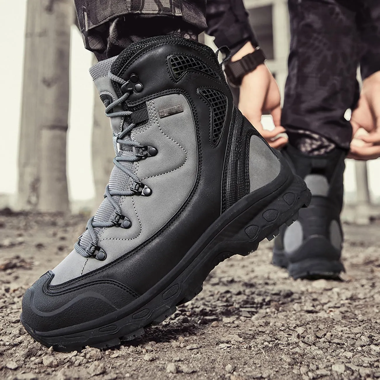 Men's Tactical Hiking Boots Lightweight Breathable Combat Boots Outdoor Jungle Work Boots